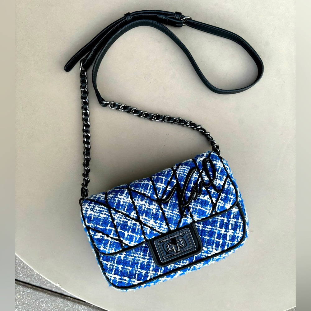 Karl Lagerfeld Paris Agyness Tweed Camera Bag